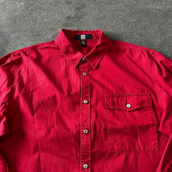 Vintage Y2K Girbaud Shirt Mens 2XL XXL Red Urban Street Embroidered City Marithe - Picture 4 of 7